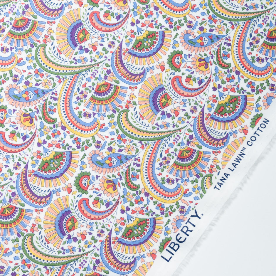 Multi-Coloured 'Javinder' Liberty Cotton Tana Lawn