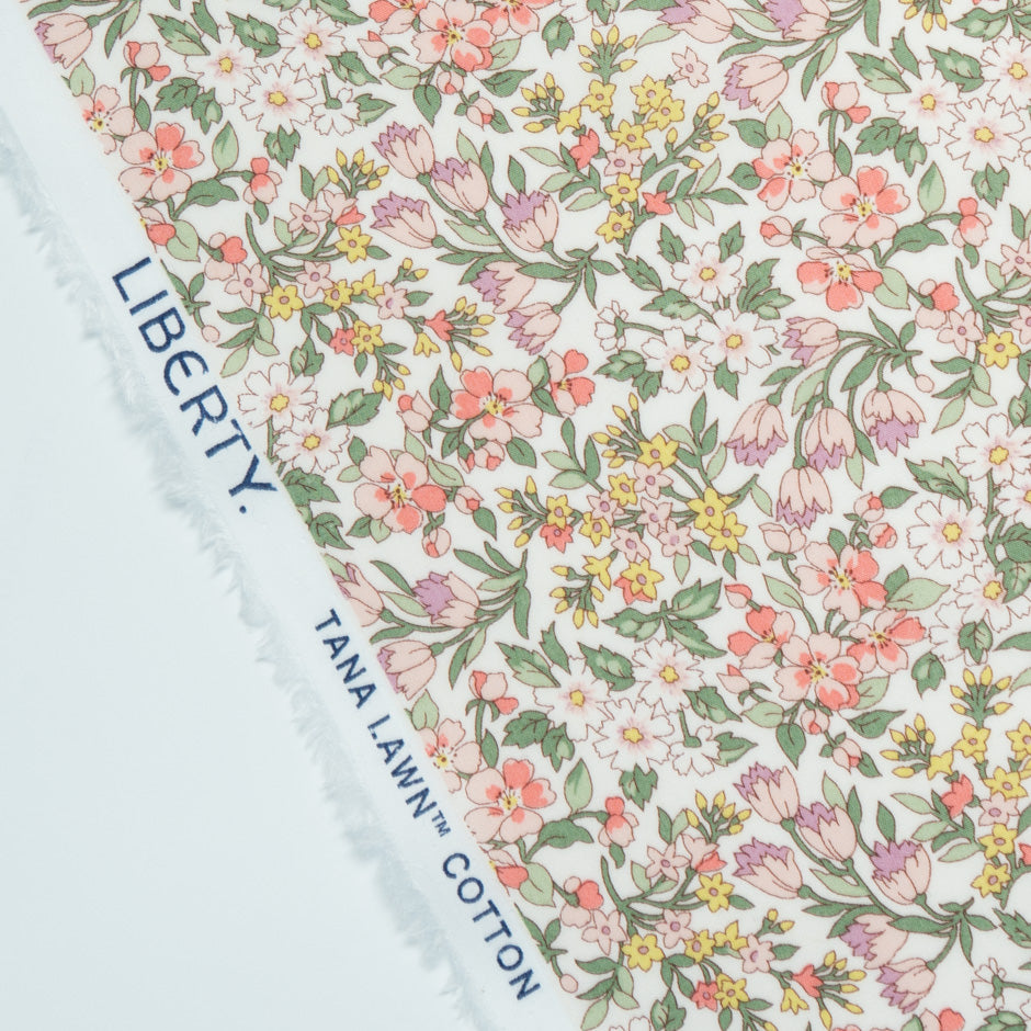 Baby Pink 'Nazanin' Floral Liberty Cotton Tana Lawn