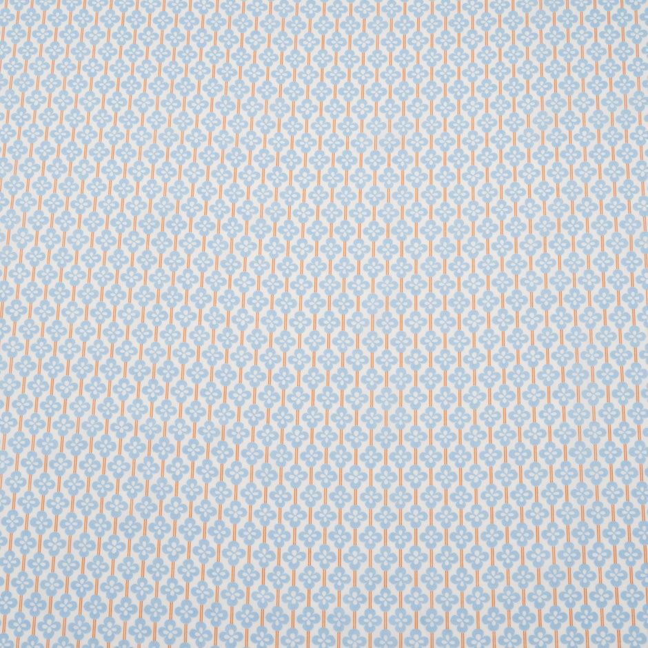 Blue 'Clover Fields' Floral Liberty Cotton Tana Lawn