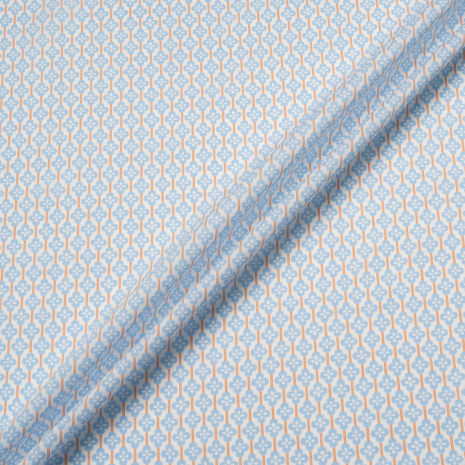 Blue 'Clover Fields' Floral Liberty Cotton Tana Lawn