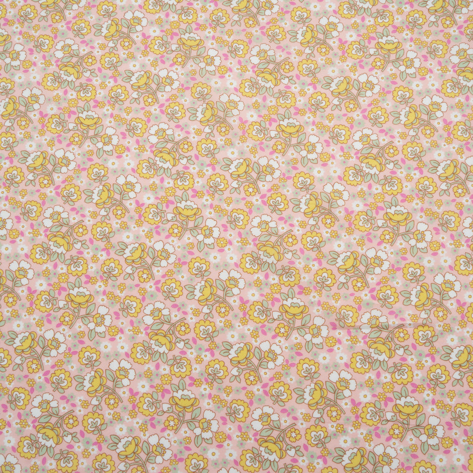 Pink 'Dancing Posies' Liberty Cotton Tana Lawn