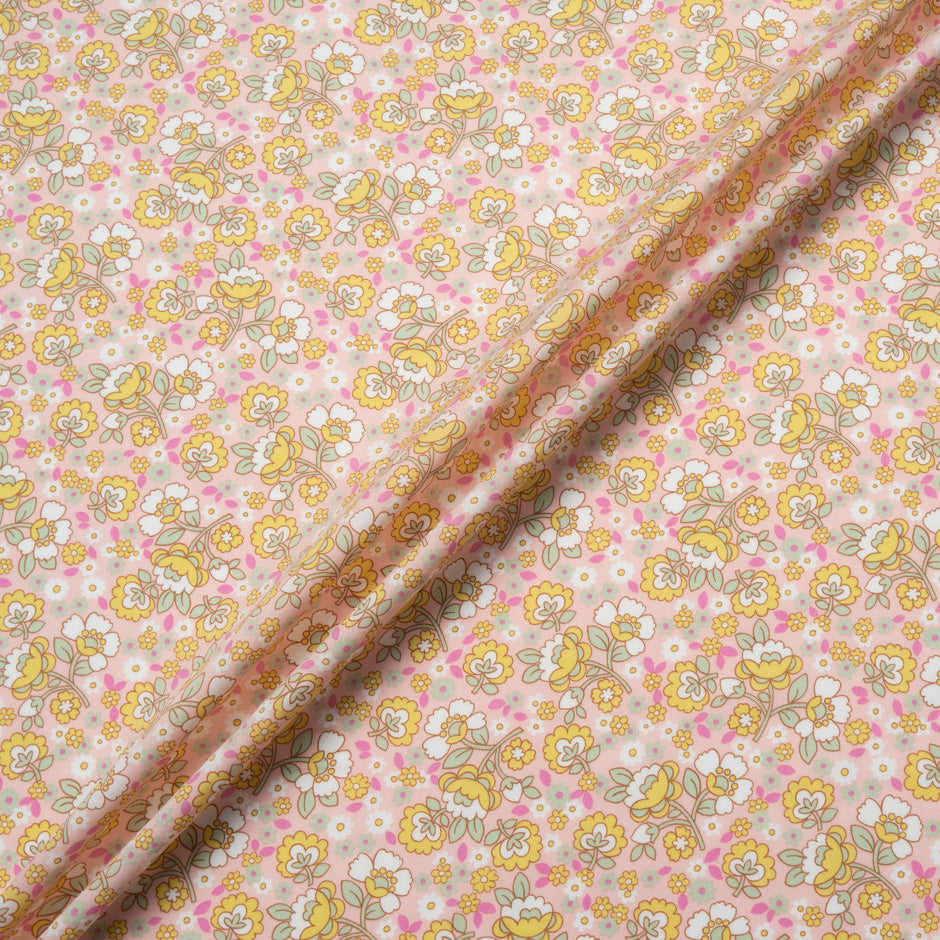 Pink 'Dancing Posies' Liberty Cotton Tana Lawn