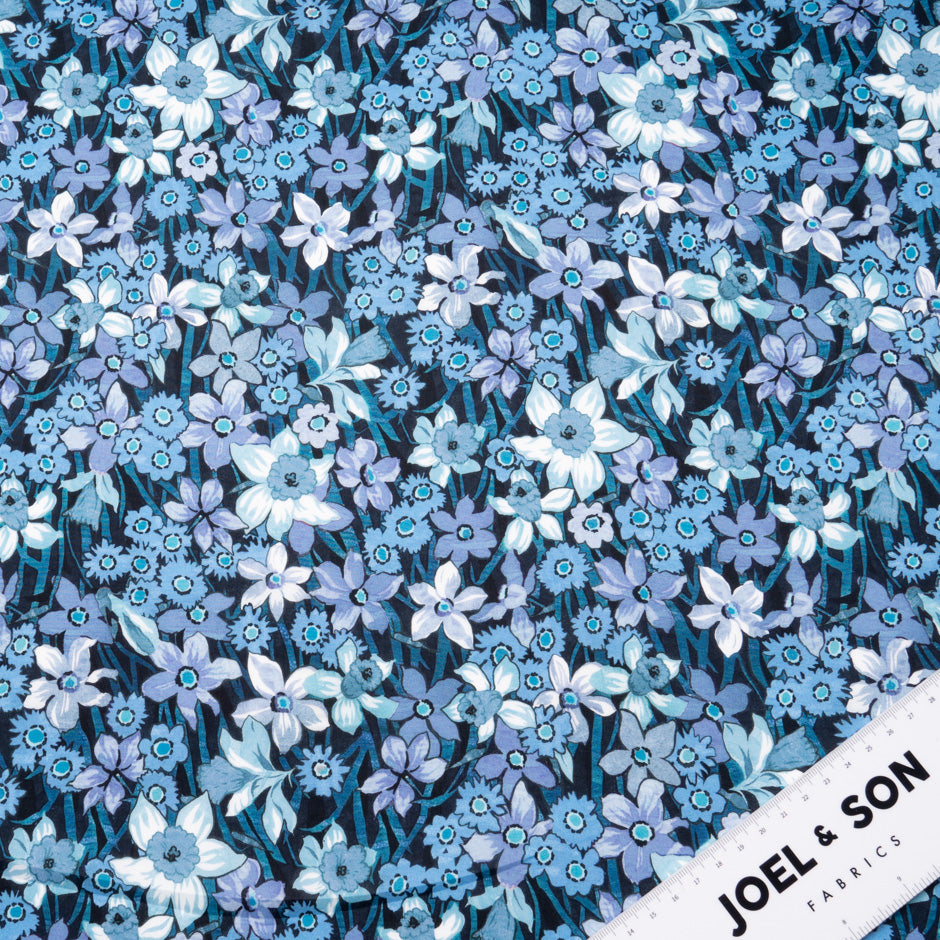 Blue 'Daffodil Days' Liberty Cotton Tana Lawn