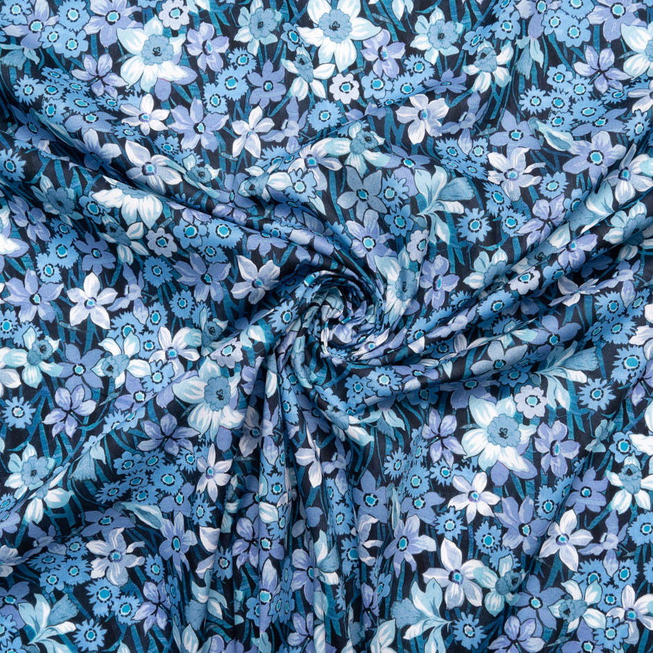 Blue 'Daffodil Days' Liberty Cotton Tana Lawn
