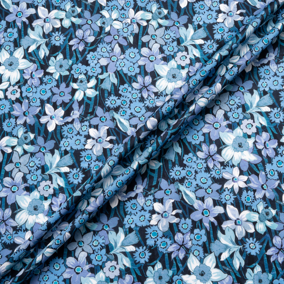 Blue 'Daffodil Days' Liberty Cotton Tana Lawn