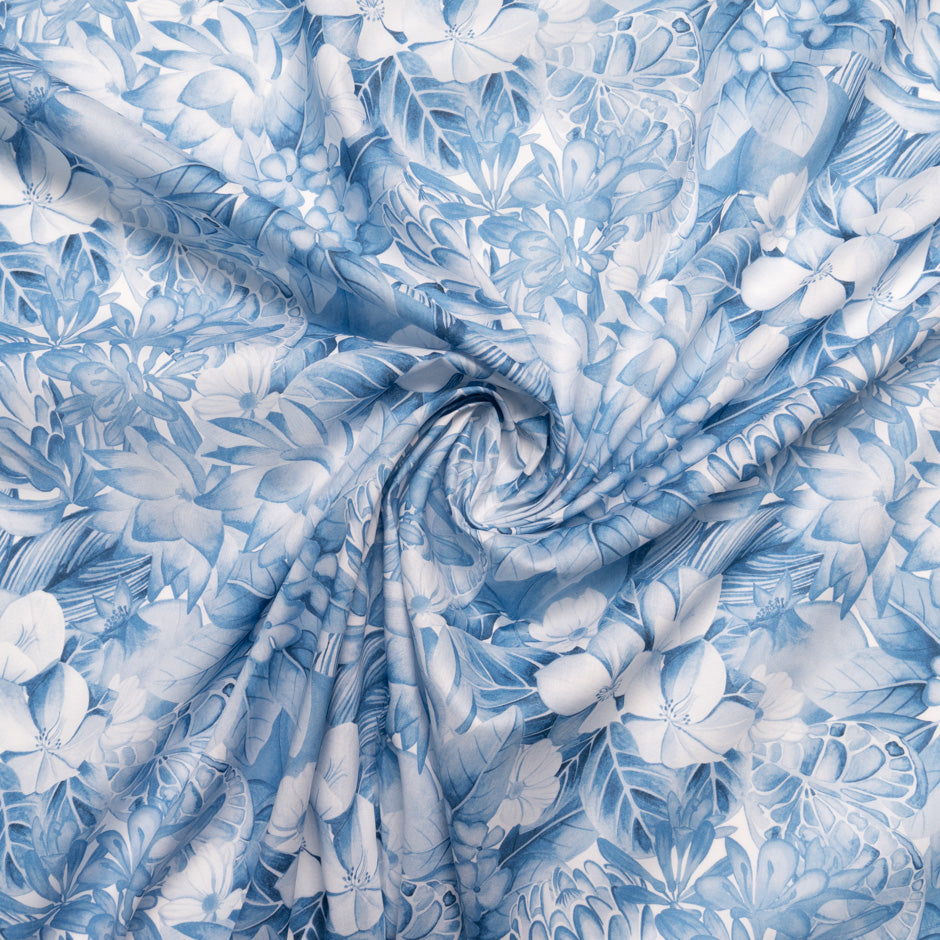 Blue 'Poppy & Freddie' Liberty Cotton Tana Lawn