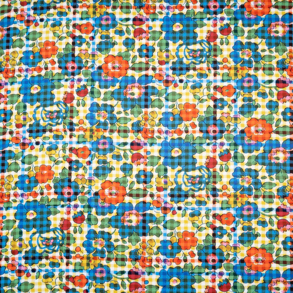 Yellow 'Betsy Check' Liberty Cotton Tana Lawn