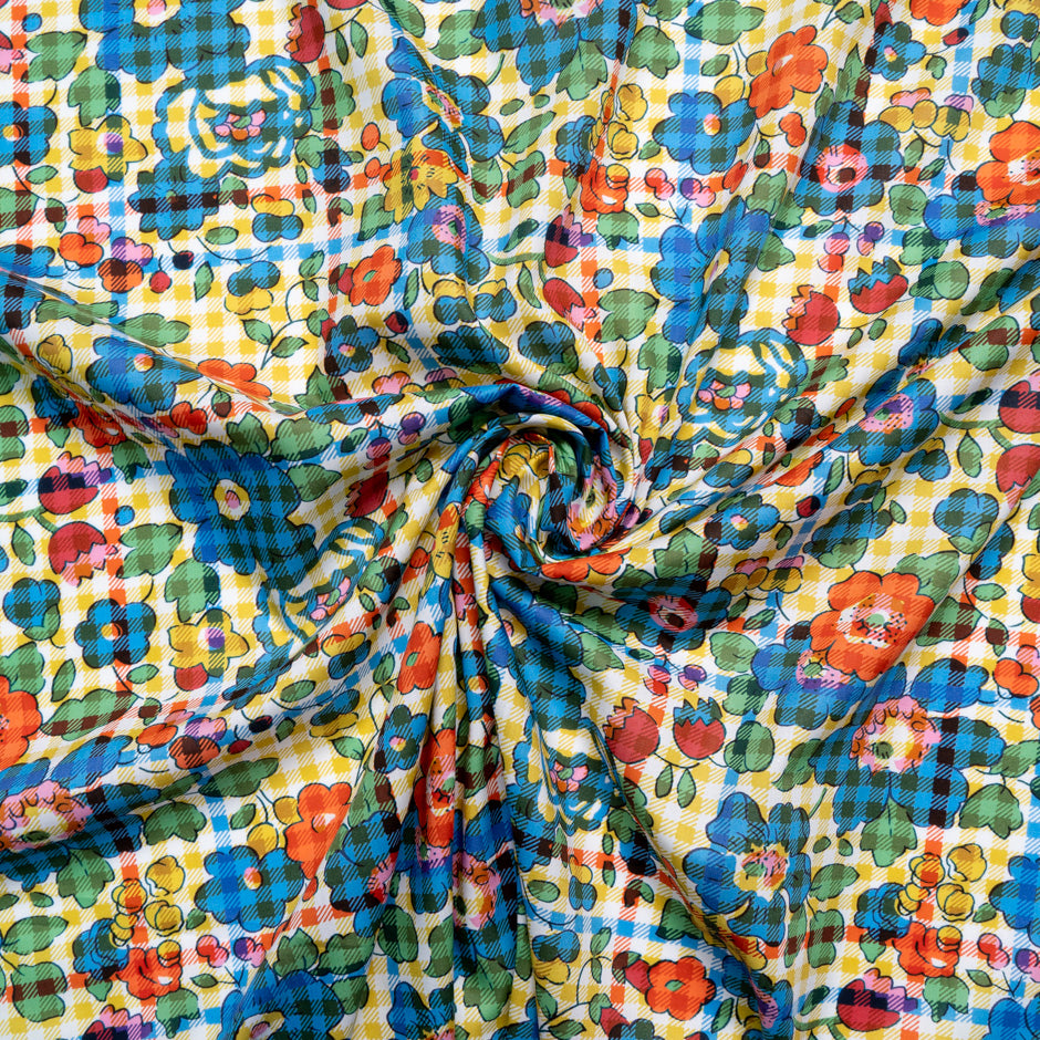 Yellow 'Betsy Check' Liberty Cotton Tana Lawn