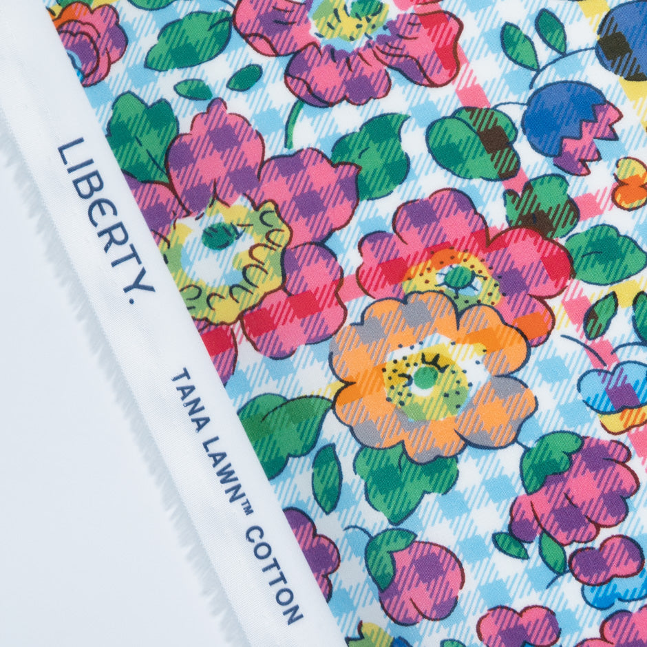 Blue 'Betsy Check' Liberty Cotton Tana Lawn