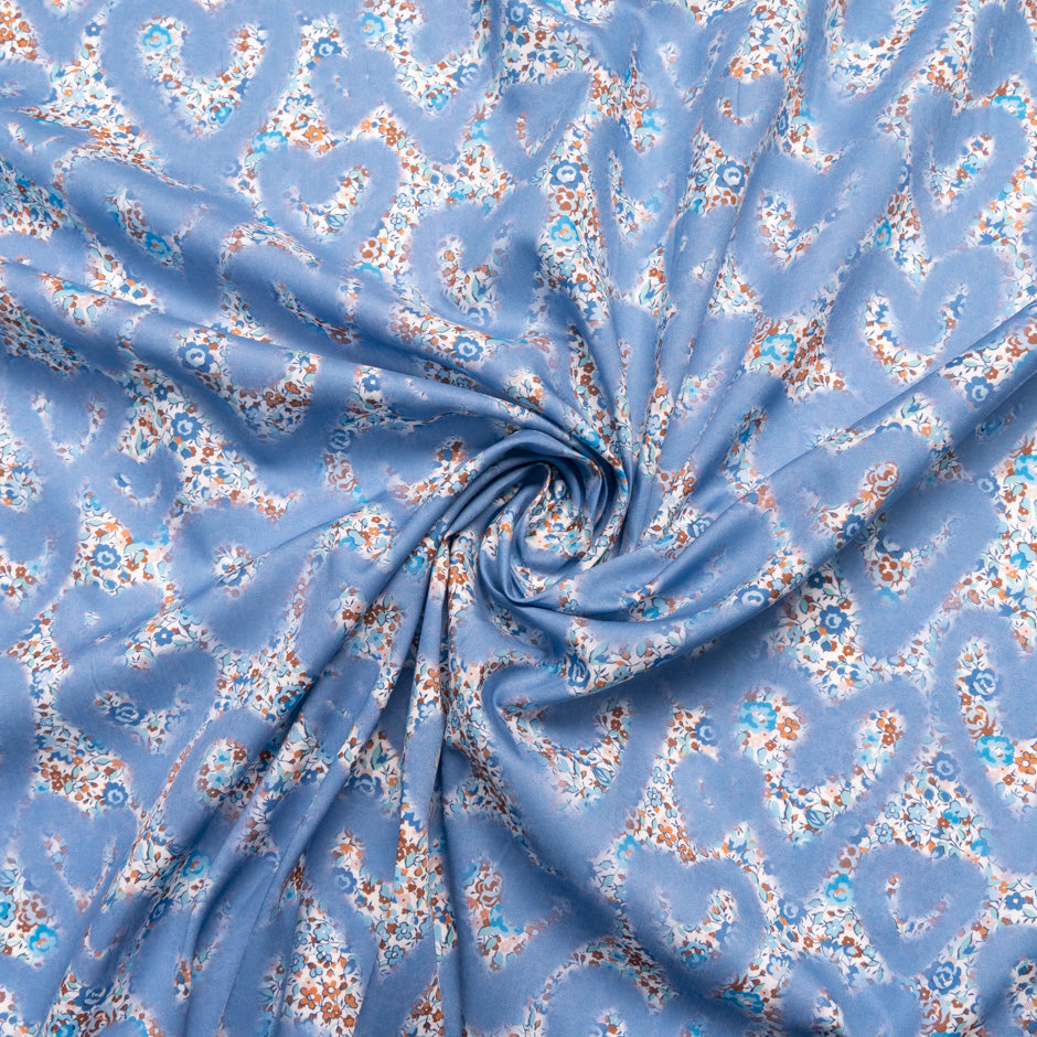 Blue 'Love Emma and Georgina' Liberty Cotton Tana Lawn