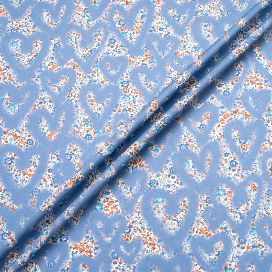 Blue 'Love Emma and Georgina' Liberty Cotton Tana Lawn