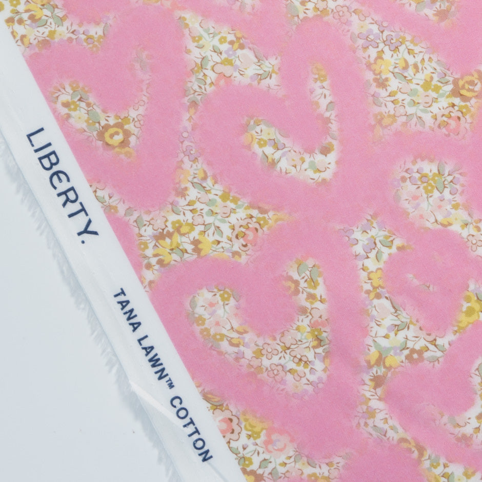 Pink 'Love Emma and Georgina' Liberty Cotton Tana Lawn