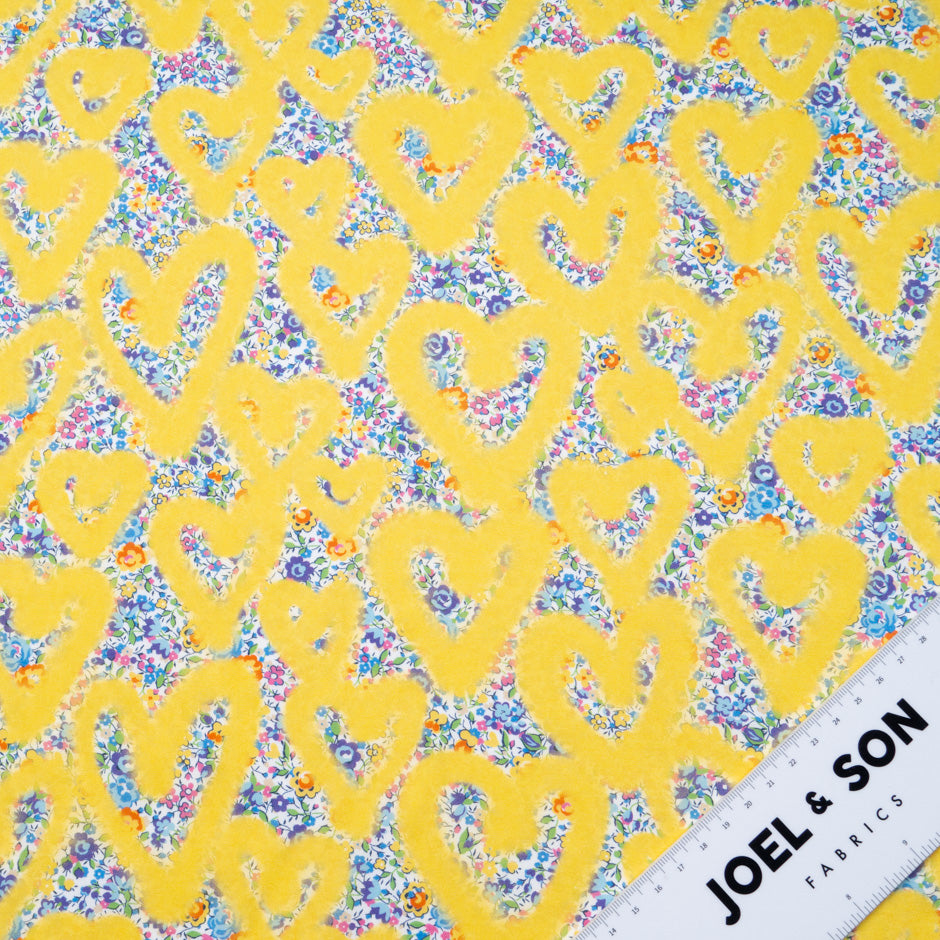 Yellow 'Love Emma and Georgina' Liberty Cotton Tana Lawn