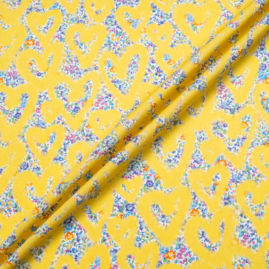 Yellow 'Love Emma and Georgina' Liberty Cotton Tana Lawn