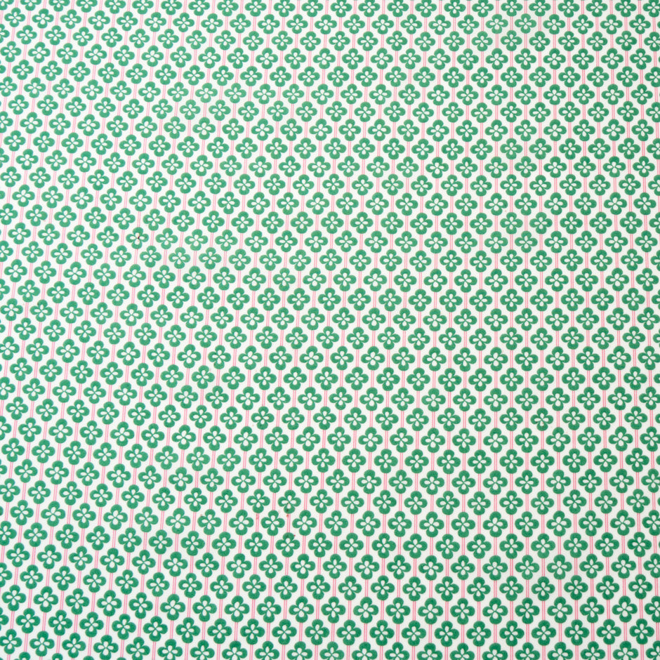 Green 'Clover Fields' Floral Liberty Cotton Tana Lawn