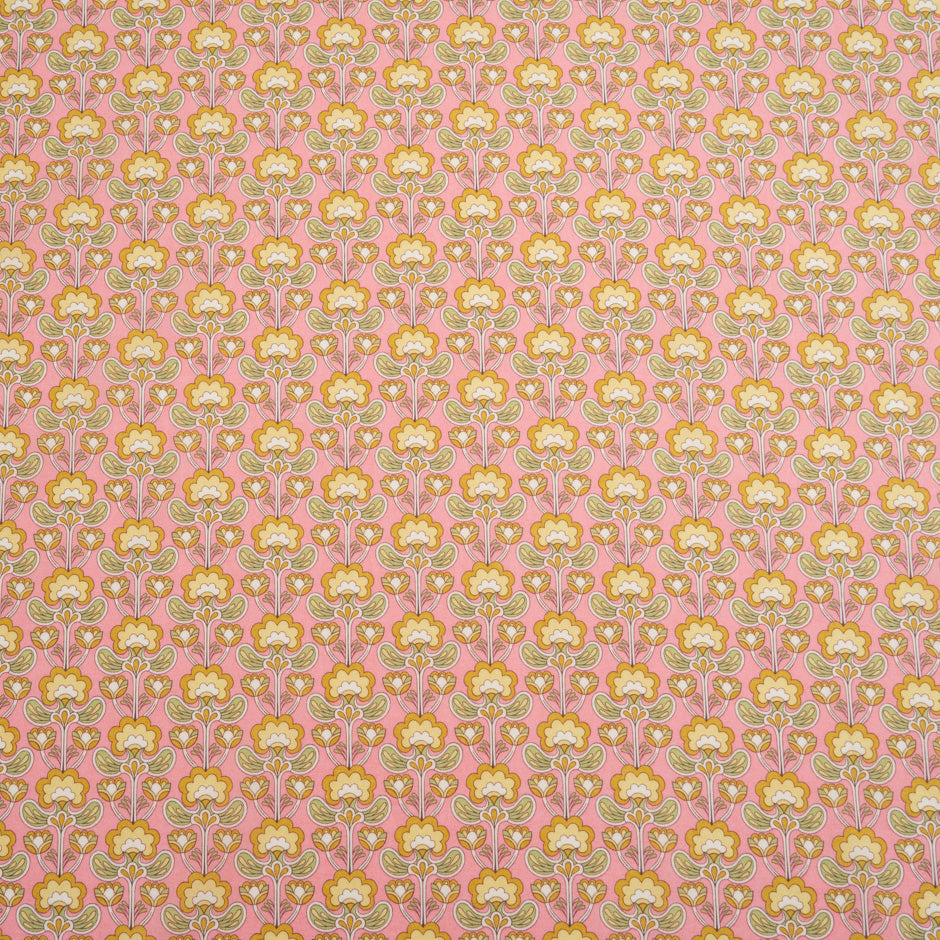 Pink 'Peacock Posy' Floral Liberty Cotton Tana Lawn