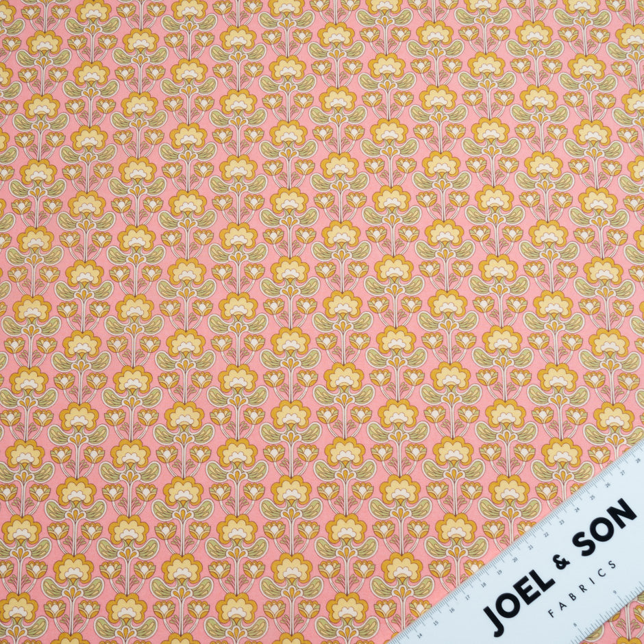 Pink 'Peacock Posy' Floral Liberty Cotton Tana Lawn
