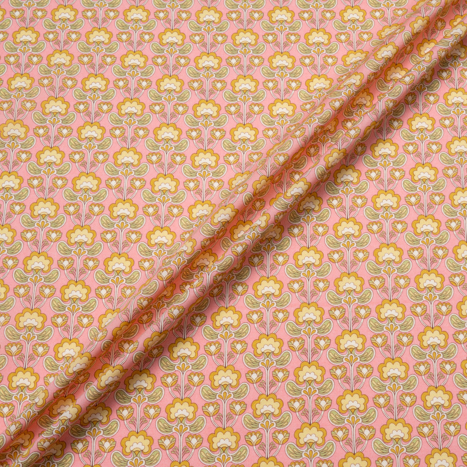 Pink 'Peacock Posy' Floral Liberty Cotton Tana Lawn
