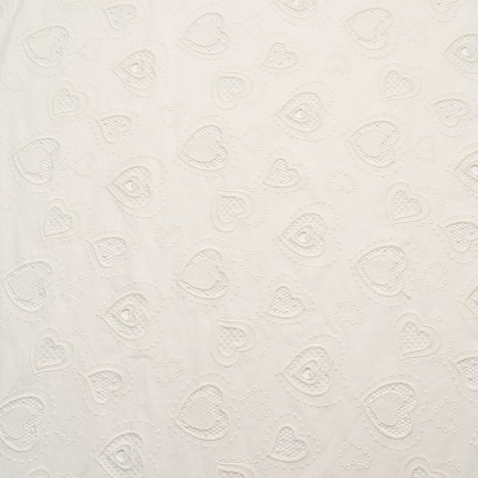 Off-White Heart Embroidered 'St Gallen' Cotton Anglaise