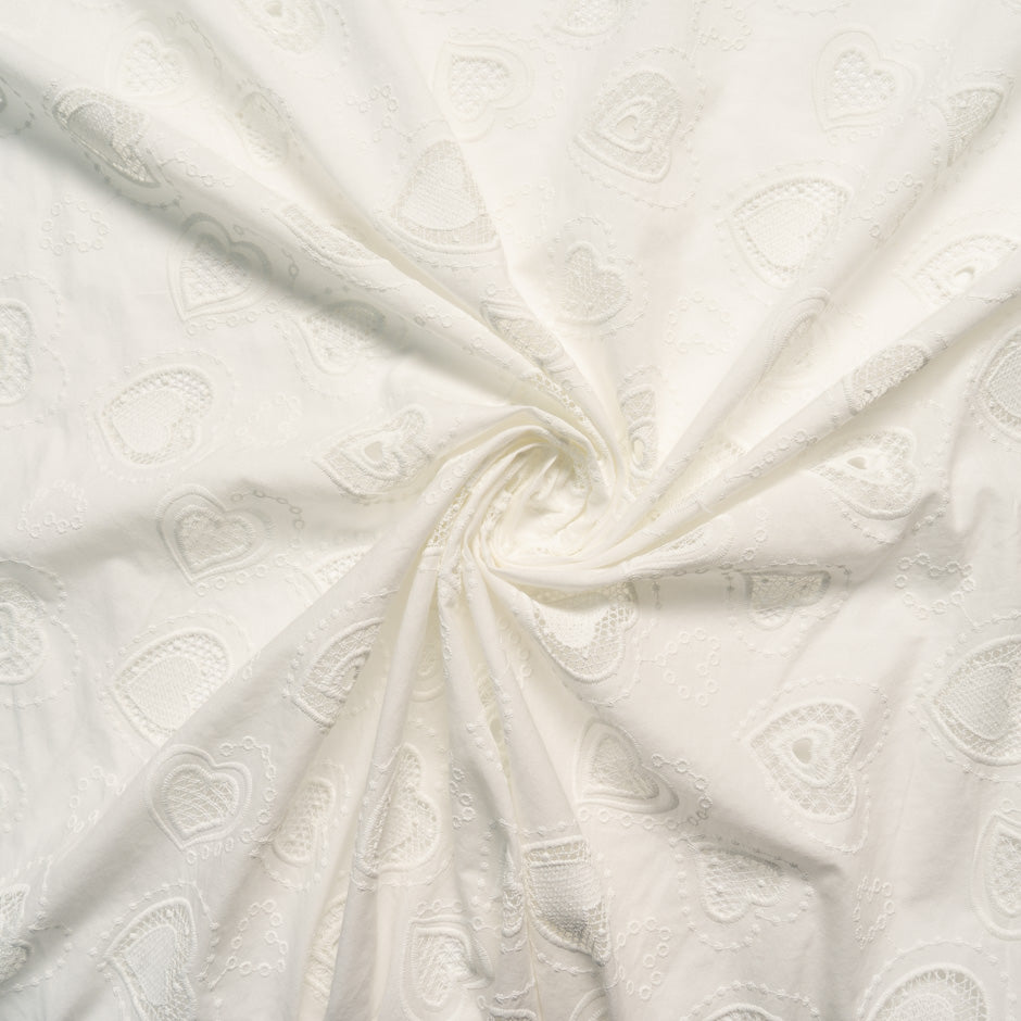 Off-White Heart Embroidered 'St Gallen' Cotton Anglaise