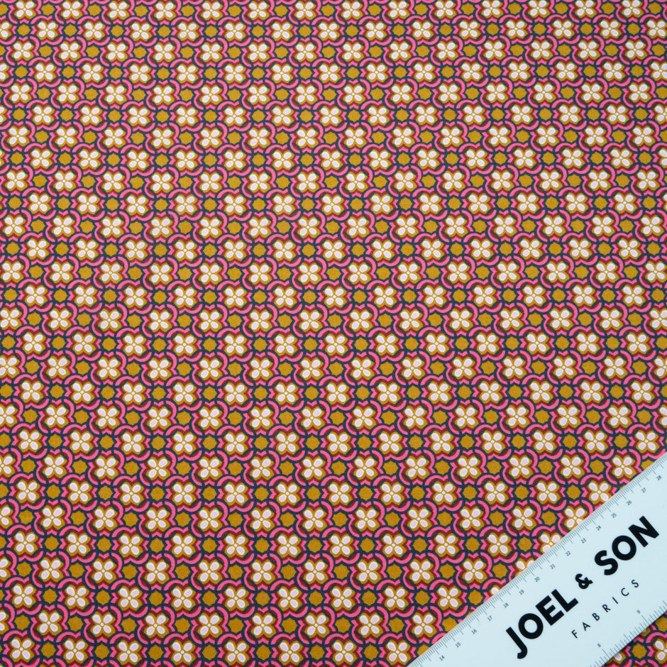 Pink 'Clementine Daisy' Liberty Cotton Tana Lawn