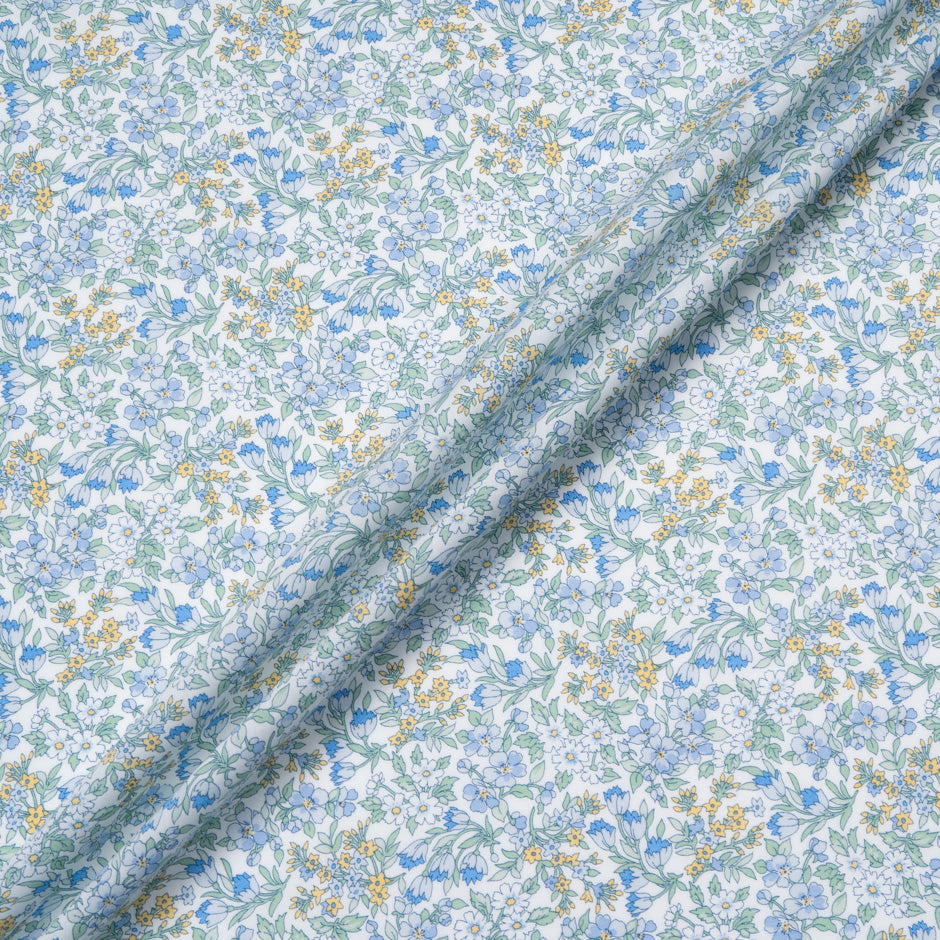 Blue 'Nazanin' Floral Liberty Cotton Tana Lawn
