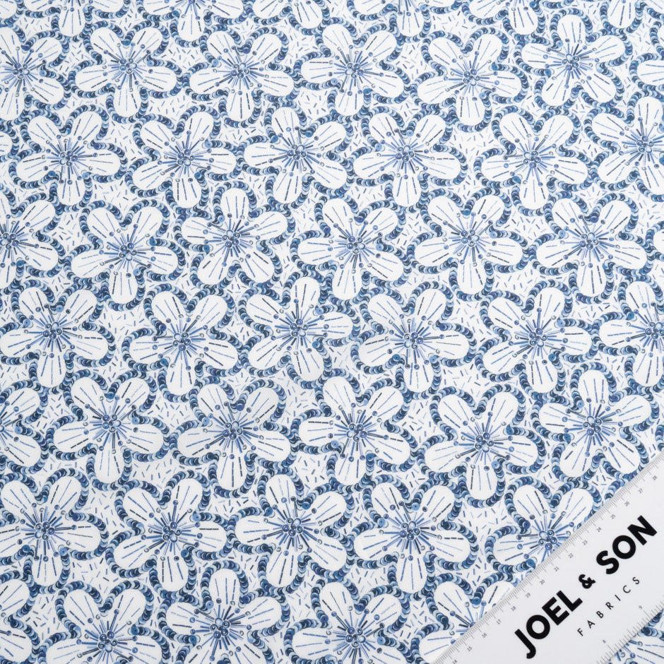 Blue 'Sequin Scatter' Liberty Cotton Tana Lawn