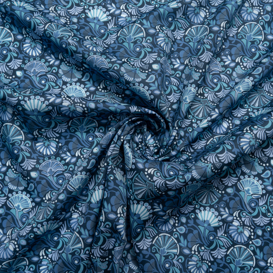 Blue 'Cleopatra Carnival' Liberty Cotton Tana Lawn (A 2.65m Piece)