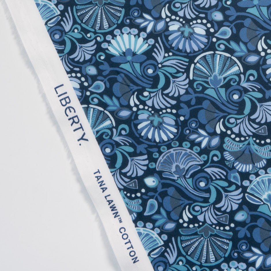 Blue 'Cleopatra Carnival' Liberty Cotton Tana Lawn (A 2.65m Piece)