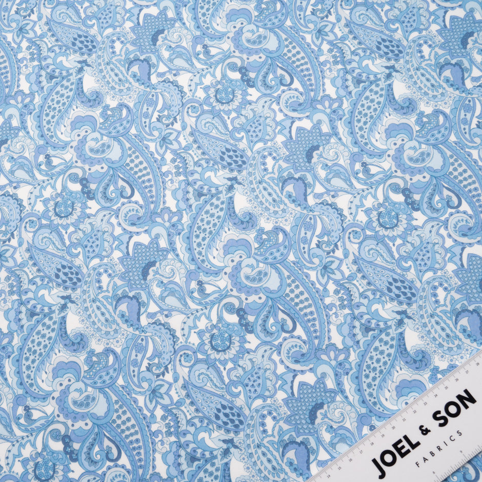 Blue 'Mr Paisley' Liberty Cotton Tana Lawn