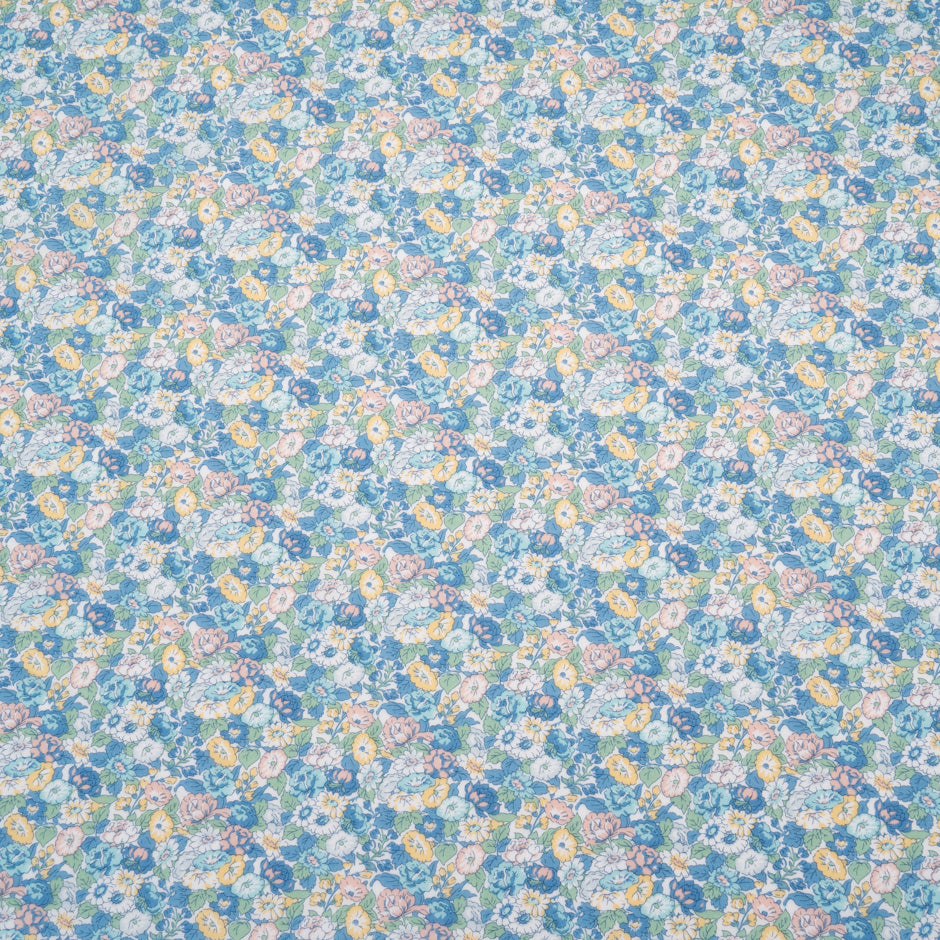 Blue 'Leontyne Dream' Floral Liberty Cotton Tana Lawn