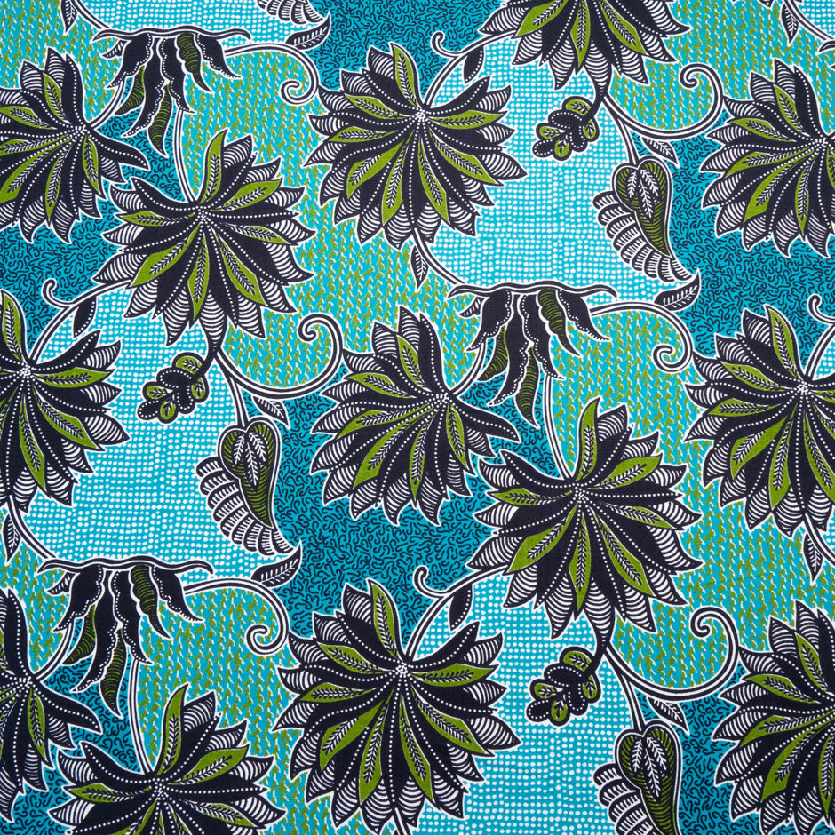 Green & Blue Geometric Printed Pure Cotton