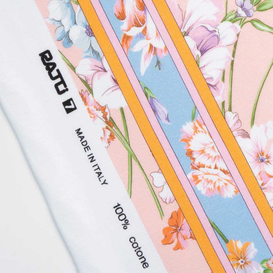 Floral Printed Soft Ballet Pink Cotton Jersey