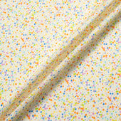 Multi-Coloured Spot Printed Ivory Linen