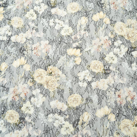 Rose Floral Printed Chantilly Lace