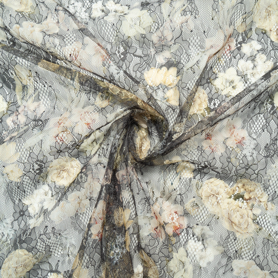 Rose Floral Printed Chantilly Lace