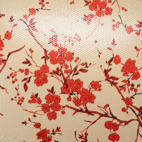 Red Floral Sequinned Printed Jersey