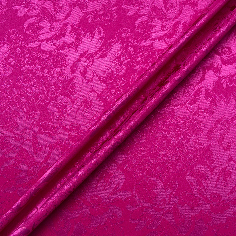 Magenta Floral Jacquard Stretch Microfibre