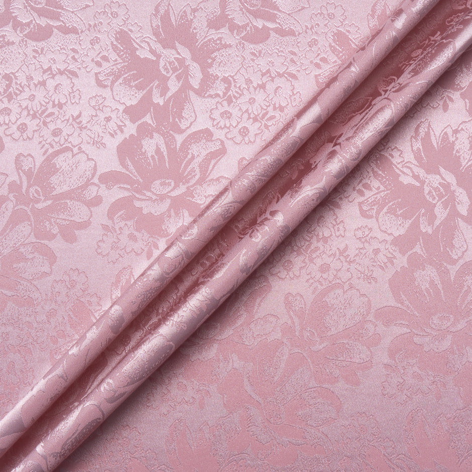 Dusty Pink Floral Jacquard Stretch Microfibre