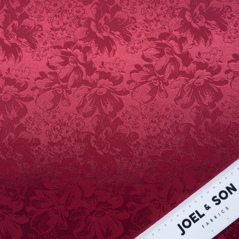 Morello Cherry Floral Jacquard Stretch Microfibre