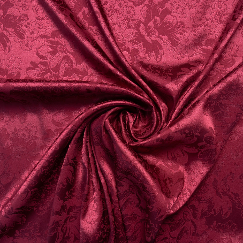 Morello Cherry Floral Jacquard Stretch Microfibre