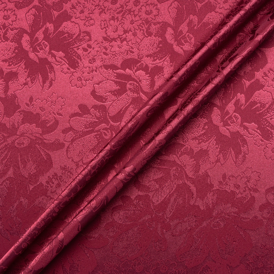 Morello Cherry Floral Jacquard Stretch Microfibre