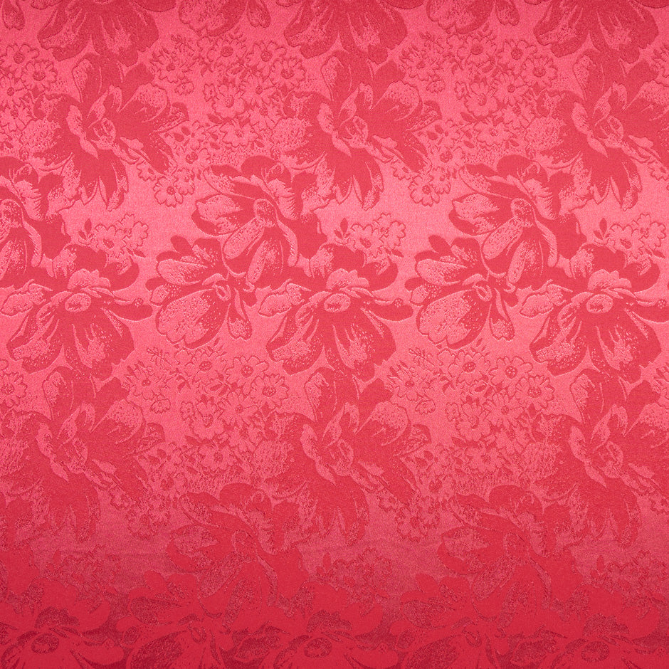 Berry Red Floral Jacquard Stretch Microfibre