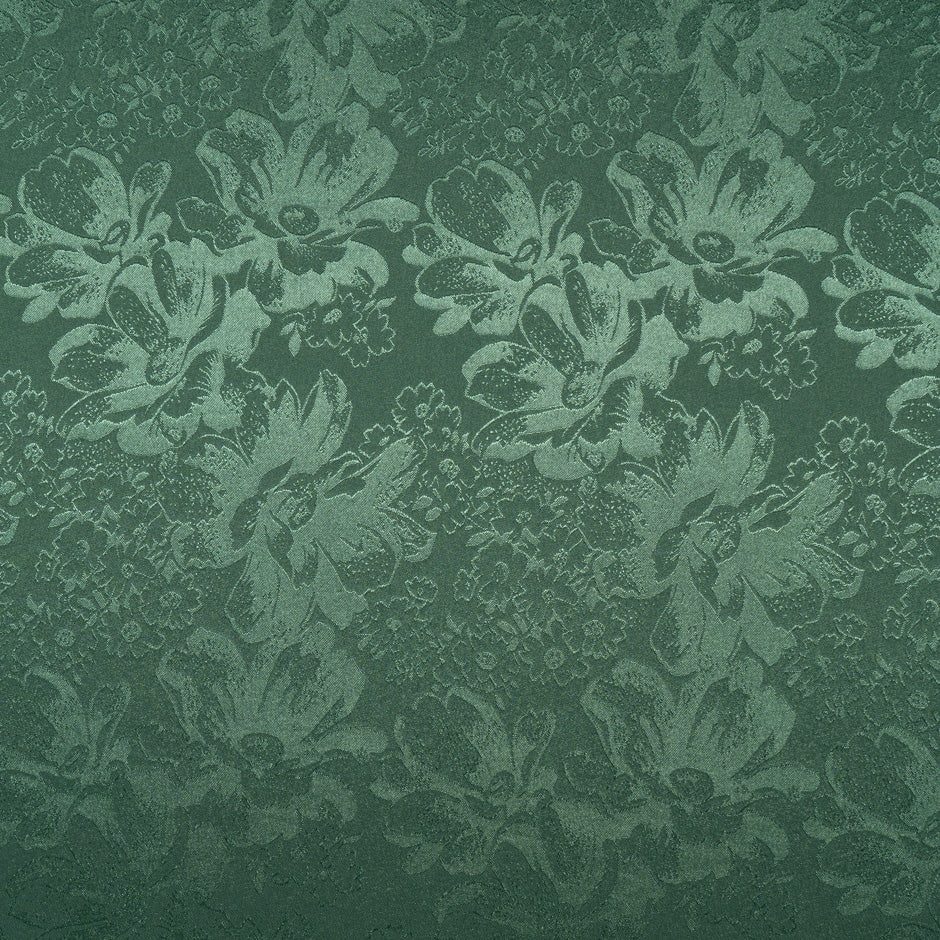 Green Floral Jacquard Stretch Microfibre