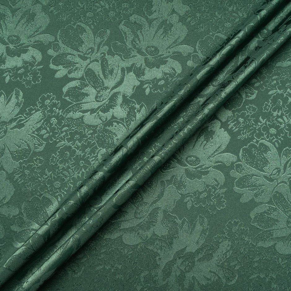 Green Floral Jacquard Stretch Microfibre