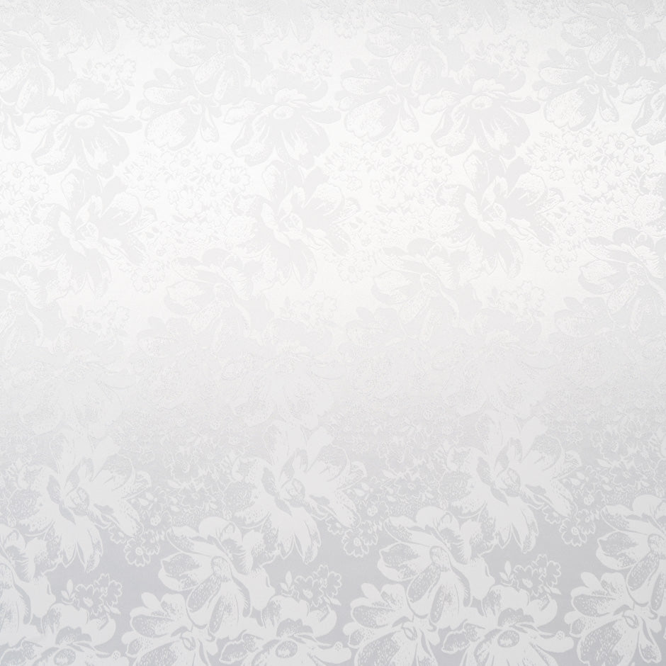 Snow White Floral Jacquard Stretch Microfibre