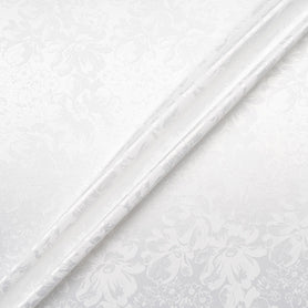 Snow White Floral Jacquard Stretch Microfibre