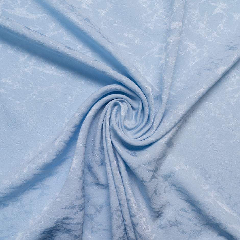 Baby Blue Marble Jacquard Pure Silk