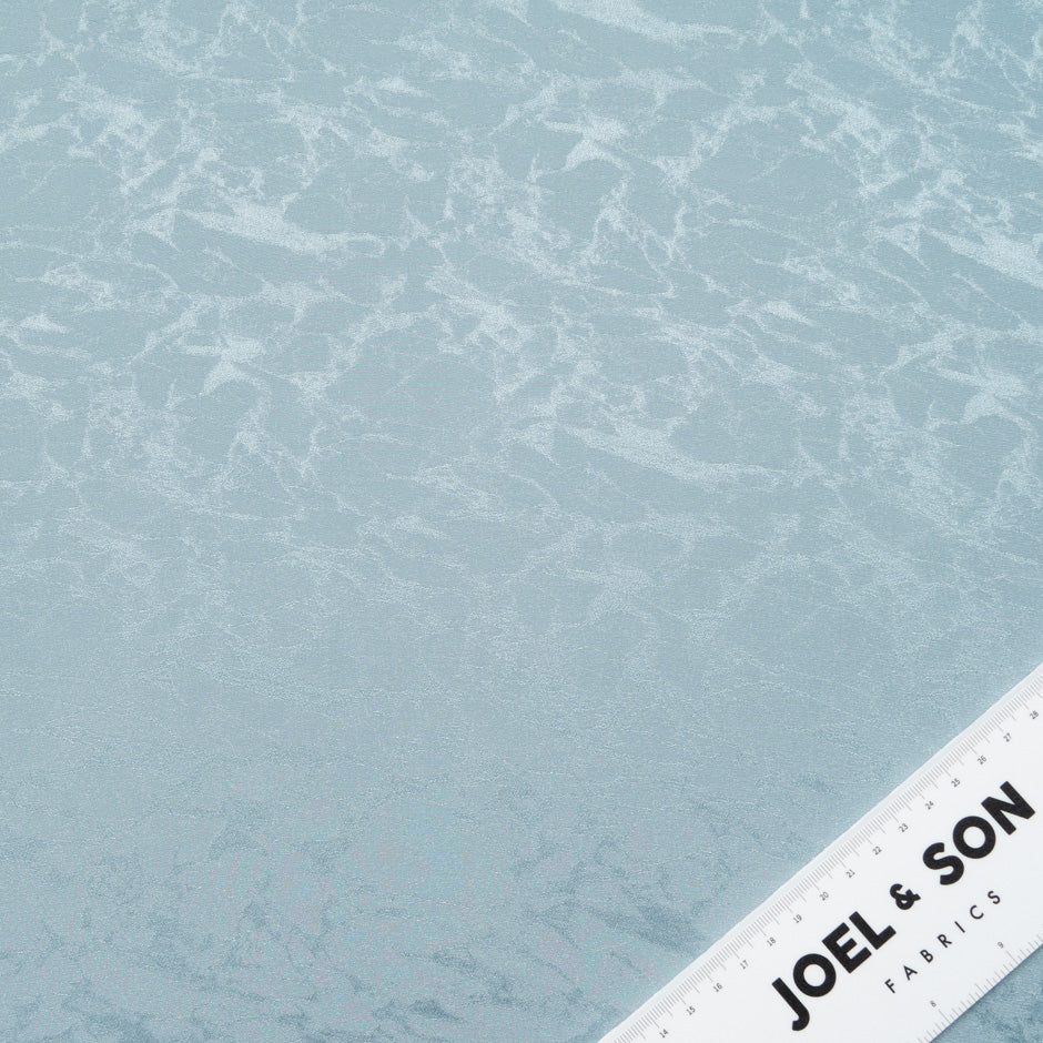 Dusty Blue Marble Jacquard Pure Silk