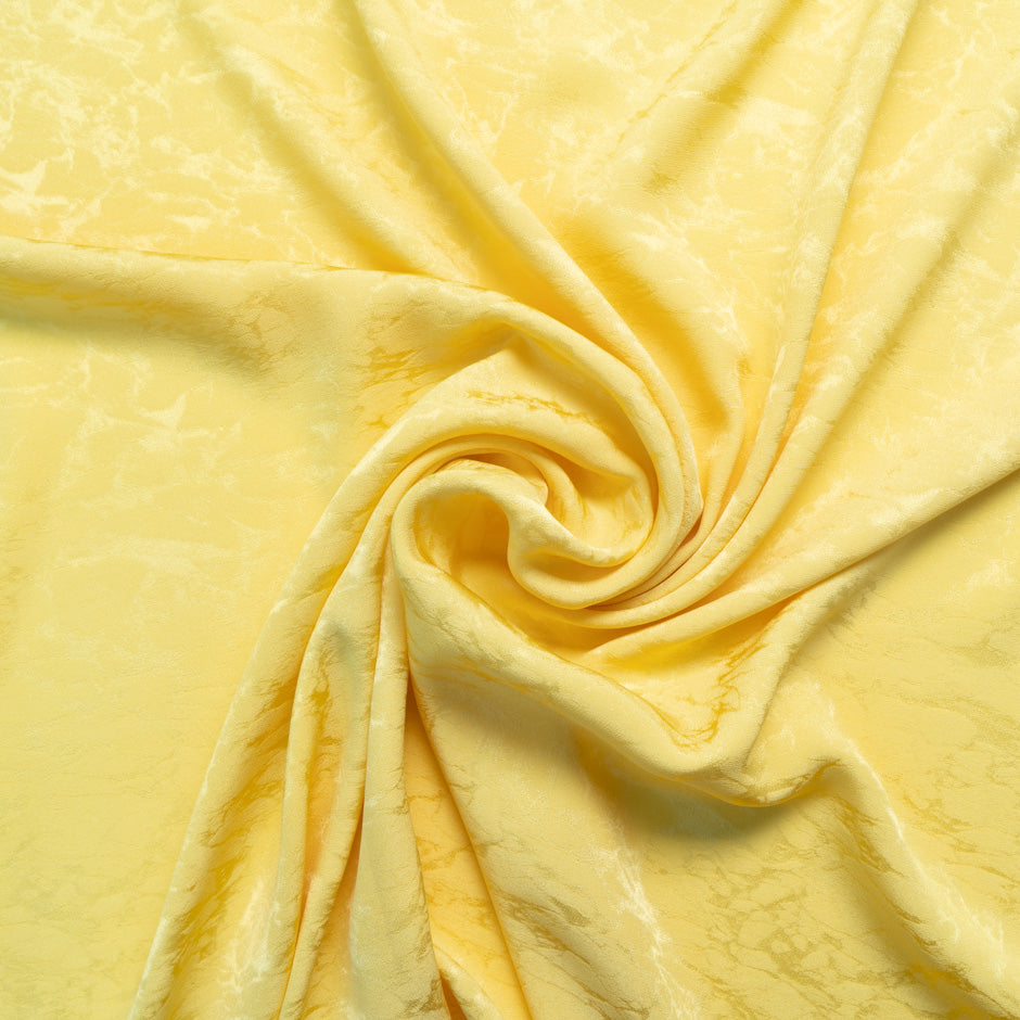 Lemon Yellow Marble Jacquard Pure Silk
